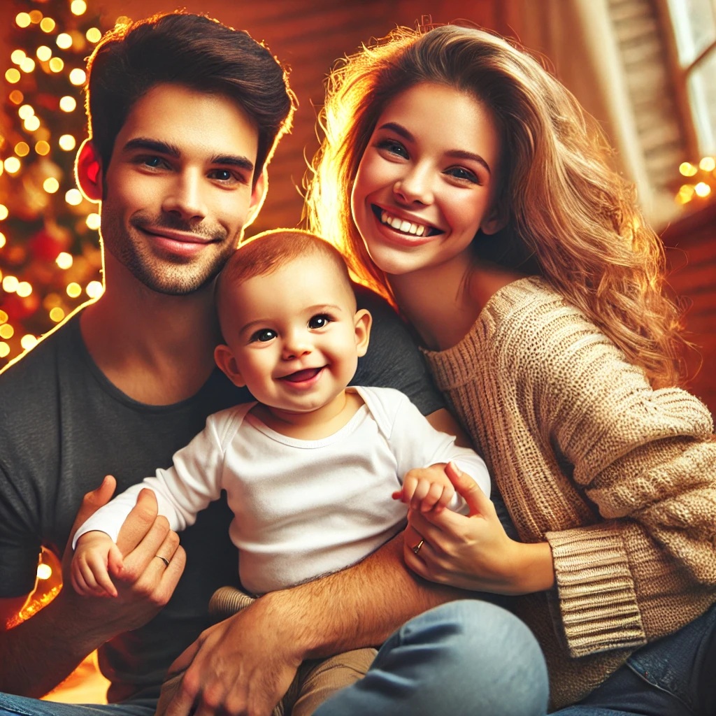 Family with baby